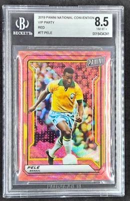 Pelé BGS 8,5 casi nuevo-como nuevo 2019 Panini Convención Nacional VIP Rojo Prizm #21/25 Brasil Foto 1 de 4