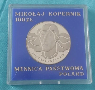 1974 POLAND SILVER PROOF 100 ZLOTI UNC KOPERNIK - Image 1 of 2
