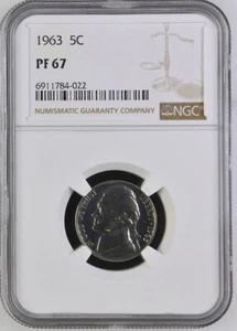 1963 Proof Jefferson Nickel 5C - NGC PF 67 Great Eye Appeal! - Picture 1 of 2