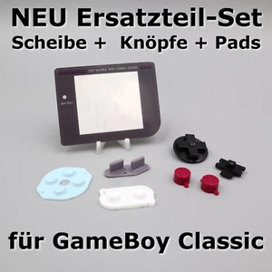 ✅ NEU 3er SET = Scheibe + Knöpfe + Silikon Pads für GameBoy Classic DMG Display - Picture 1 of 4