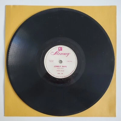 IMPORT Patti Page Lonely Days/Steam Sweat 10" 78 RPM MERCURY H.K 34 Hong Kong - Image 1 of 4