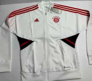 Womens Size Small White Adidas FC Bayern Munich Soccer Training Jacket HB6005 - Picture 1 of 9