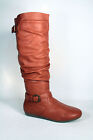 Women's Zipper Flat Heel Round Toe Mid Calf Knee High Boots Shoes Size 6 -10 NEW