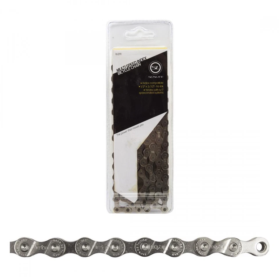 BIKE BICYCLE CHAIN SCN-MSi 6/7 SPEED SILVER 116L INDEX - Image 1 of 1