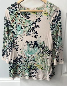 M & S PER UNA TROPISCHER VOGEL 3/4-ÄRMEL OBERTEIL GRÖSSE 10 - Bild 1 von 2