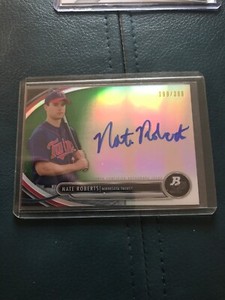 NATE ROBERTS - 2013 BOWMAN PLATINUM CHROME Green (RC) AUTOGRAPH-TWINS /399