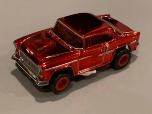 SlotsnStuff 's EXCLUSIVE '55 Chevy Chrome Red Body Slotcar mit Bulldog Chassis - Bild 1 von 3