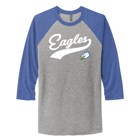 FGCU Eagles Baseball Jersey Raglan - Premium Heather/Vintage Royal Cover