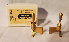 Vintage Dollhouse Miniature Andirons Fireplace Metal 