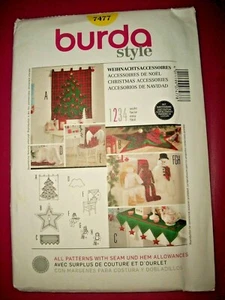 Burda 7477 Pattern Christmas Decorations Advent Calendar Tree Skirt + EASY UNCUT - Picture 1 of 2