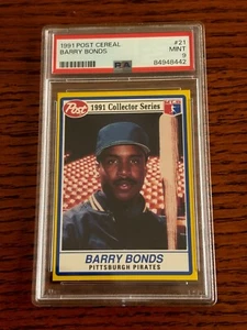 1991 Post Cereal Barry Bonds #21 PSA 9 MINT new slab - Picture 1 of 2