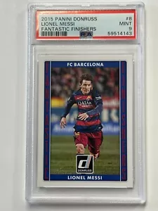 LIONEL MESSI 2015 Panini Donruss #8 Fantastic Finishers Card - PSA 9 come nuova - Foto 1 di 3