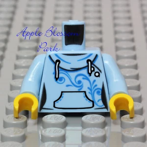 NEW Lego Female Girl MINIFIG TORSO - Light Blue Hoodie Jacket Pocket Sweat Shirt - Picture 1 of 7