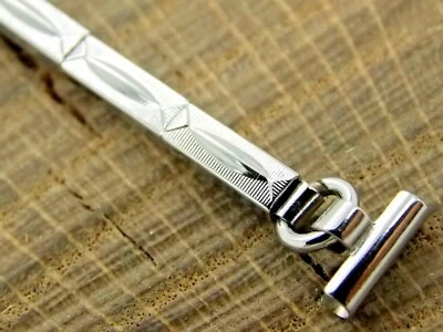 NOS Vintage Unused Blue Shield Expansion Stainless Steel 9mm Ladies Watch Band - Image 1 of 4