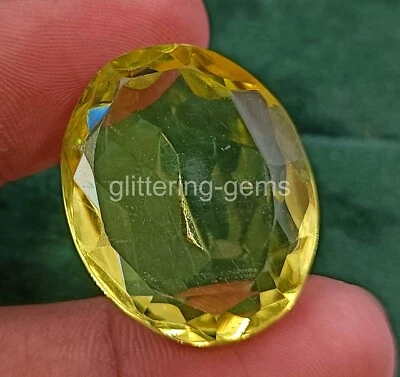Certified 44Ct Oval  Cut Yellow Citrine Brazilian Loose Gemstone s - Image 1 of 4