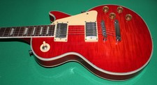 ELECTRIC GUITAR LES PAUL BODY REDDISH VEINED REPLICA CUSTOM STYLISH JACK CABLE