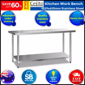 Commercial 430 Stainless Steel Kitchen Work Bench Table Catering Food Workbench - Picture 1 of 12