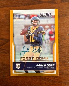 2016 DRAFT DAY Panini/Score Jared Goff SIGNED Rookie RC card 07/10 CAL Berkeley - Picture 1 of 2