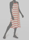 $196 Jaline Women's Red Striped Tassel Halter Tie Backless Brenda Dress Size M