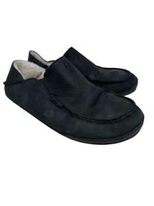 Zapatilla OluKai Moloa Cuero Forro Piel de Oveja Hombres Talla 10 Negra Ver Descripción - Imagen 1 de 10