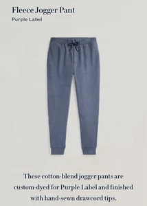 NEW Ralph Lauren Purple Label Fleece Jogger Pants Men Blue Gray Sz XL MSRP $695 - Picture 1 of 17