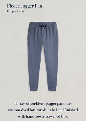 NUEVO Pantalones de chándal Ralph Lauren etiqueta púrpura polar para hombre azul gris talla XL PRECIO DE VENTA SUGERIDO POR EL FABRICANTE $695 Foto 1 de 4