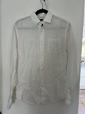 Men's Banana Republic White Linen Long Sleeve Shirt, Camden Fit, size S, $74.50