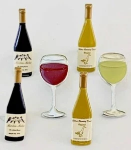 WINE BRADS Bottle Glass Vino Party Drinks Scrapbooking Card Making Stamping - Picture 1 of 1