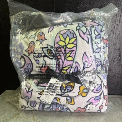 Vera Bradley Maddalena Paisley Fleece Purple White Throw Blanket 80"X50” NEW - Image 1 of 2