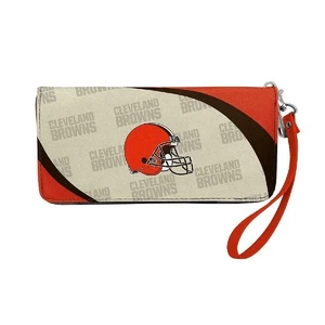 Cleveland Browns Damen Curve Reißverschluss Organizer Geldbörse Kalbsleder - Bild 1 von 2