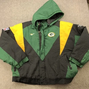 Vintage Green Bay Packers Jacket Mens XL NFL Football Reebok 90s Pockets - Picture 1 of 16