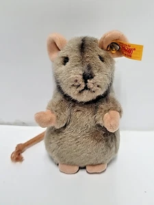 Steiff Piff Maus Mouse Button Tag Mini 056222 Plush 4” Yellow Tag - Picture 1 of 6
