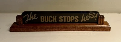 Placa de escritorio del presidente Harry Truman "The Buck Stops Here" "Soy de Missouri" Foto 1 de 2