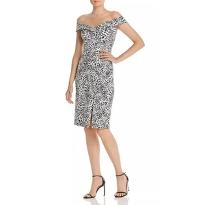Black Halo Hepburn Kaleidoscope Print Black White Dress size 6 - Picture 1 of 10
