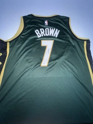 Jaylen Brown autographed Boston Celtics signed NBA City jersey -PSA COA MVP - Image 1 of 4