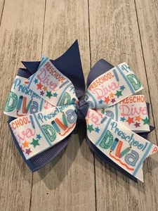 Back to School Bow Pre-School Diva Bow Pre School Bow - Picture 1 of 1