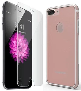 Rose Gold GlassBak 360 Case + Tempered Glass for iPhone 8 Plus/7 plus/6 plus - Picture 1 of 11