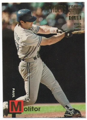 Paul Molitor 1994 Stadium Club Members Only 50 #4 Toronto Blue Jays Hall of Fame - Image 1 of 2