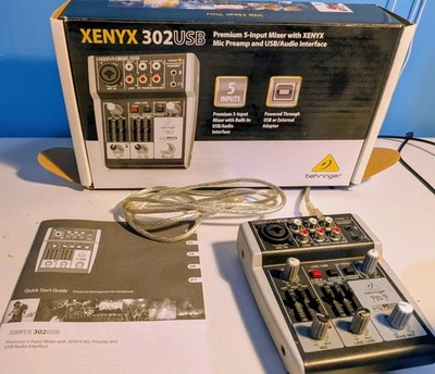 Behringer XENYX 302USB Premium 5-Input Mixer with Mic Preamp and USB/Audio - Image 1 of 4