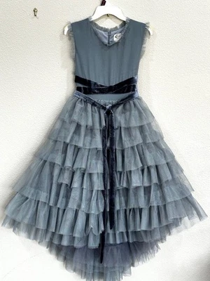 Mia joy -Joyfolie Geneva petticoat Charcoal Layered Kids Dress Size 8 - Image 1 of 4