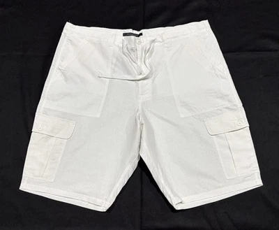 Nuevo sin etiquetas Pantalones Cortos Sean John Mezcla de Lino Sueltos Hip Hop Carga Cordón Para Hombres 48B Blanco Foto 1 de 4