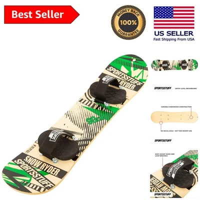 Kid's 90cm Snow Ryder Snowboard - Durable Wood & Adjustable Bindings Included - Image 1 of 4