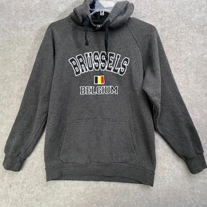 NAS Brussels Belgium Hoodie Pullover Sweatshirt Gray Mens Size L - Picture 1 of 7