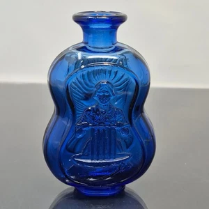 DAR Daughters Of The American Revolution Blue Glass Bottle 1979 Candle Making - Picture 1 of 6