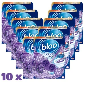 10 x Bloo Colour Active Lavender Toilet Rim Block Odour Stop & Purple Water 50g - Picture 1 of 2