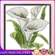 Calla Lily Partial Embroidery 14CT Printed Flower Cross Stitch Kit (17x17cm) AU