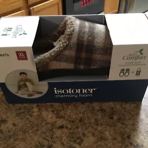 ISOTONER Hausschuhe Herren XL 11-12 Memory Foam ECO Komfort dunkle Schokolade Neu im Karton - Bild 1 von 9
