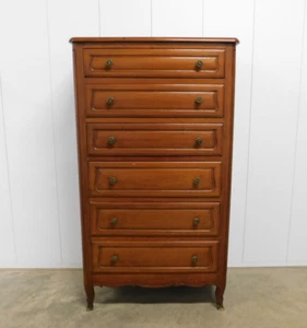 56" Tall Country French Style Fruitwood Chest of Drawers - Picture 1 of 10