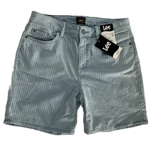 Lee Short High Rise Striped Blue Shorts Womens 12 M NWT NEW - Picture 1 of 13