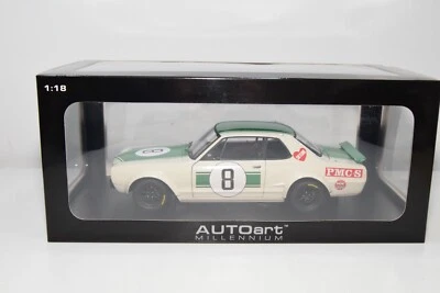 B61 1:18 AUTOART AUTO ART 87177 NISSAN SKYLINE GTR 1971 KPGC10 JAPAN GP #8 MIB - Immagine 1 di 4